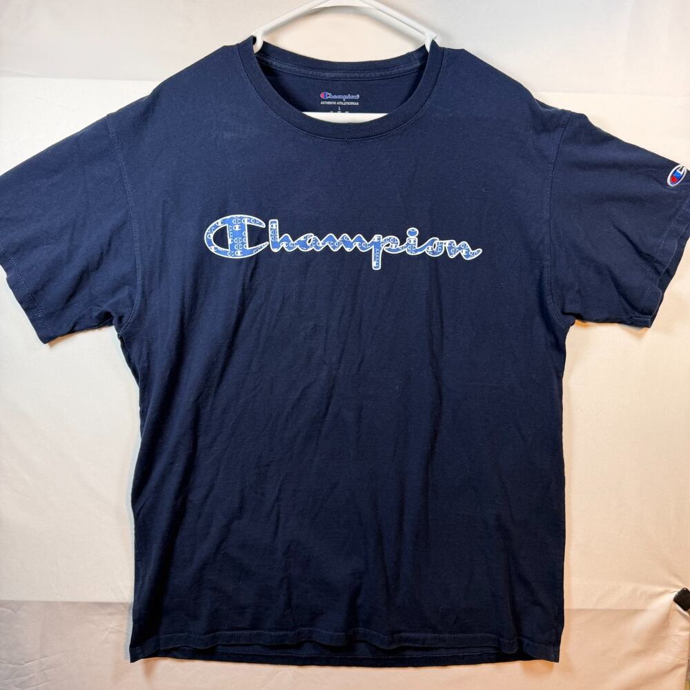 Champion Athleticwear Black Mens Graphic Short Sleeve T Shirt Size Large